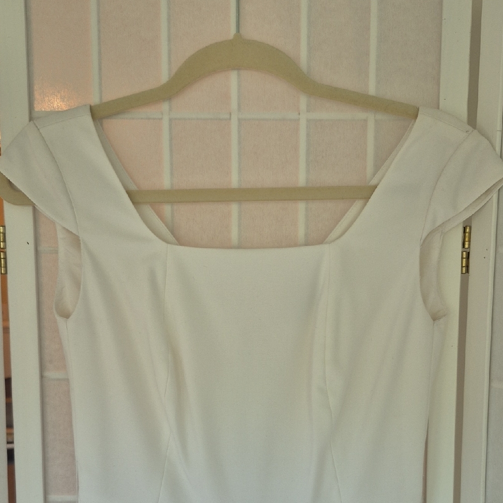 ANTONIO MELANI White Cap Sleeve Midi Dress - Picture 5 of 10